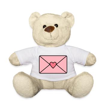Liebesbrief mit Herz - Teddy - Weiß - Vorne