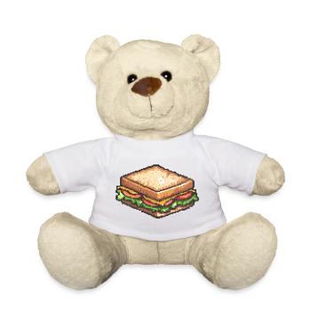 Pixel Sandwich Retro Snack - Teddy Bear - white - Front