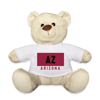 Arizona AZ Logo in Burgund & Schwarz - Teddy - Weiß - Vorne