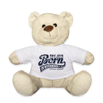 Born in November 1975 - Geburtstag - Geschenk - Teddy - Weiß - Vorne