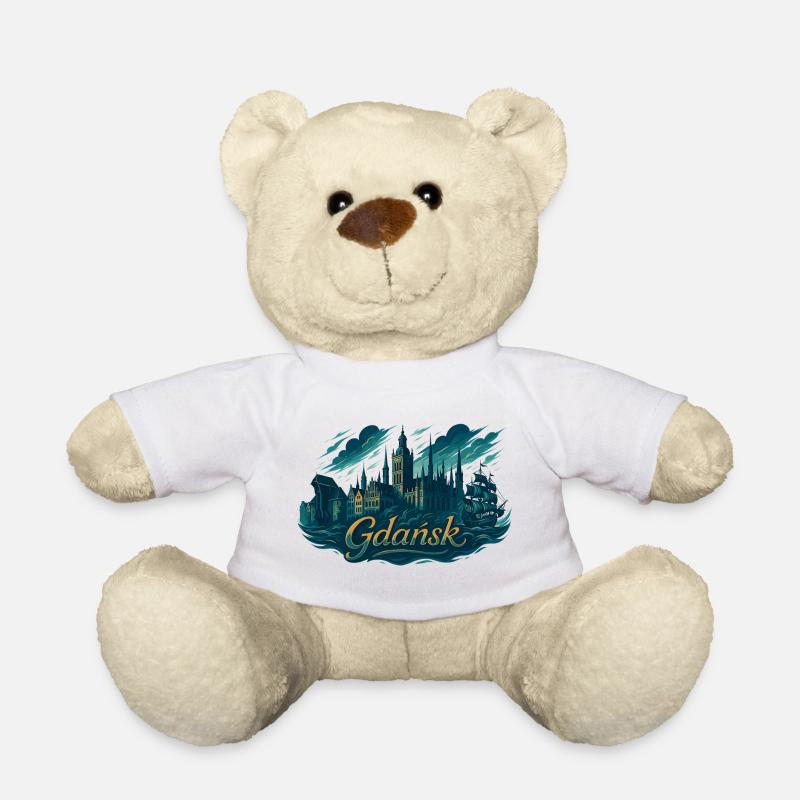 Danzig Gdańsk maritim Silhouette Polen Geschenk - Teddy - Weiß