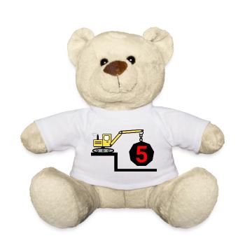 Excavatrice - Nounours - blanc - Devant