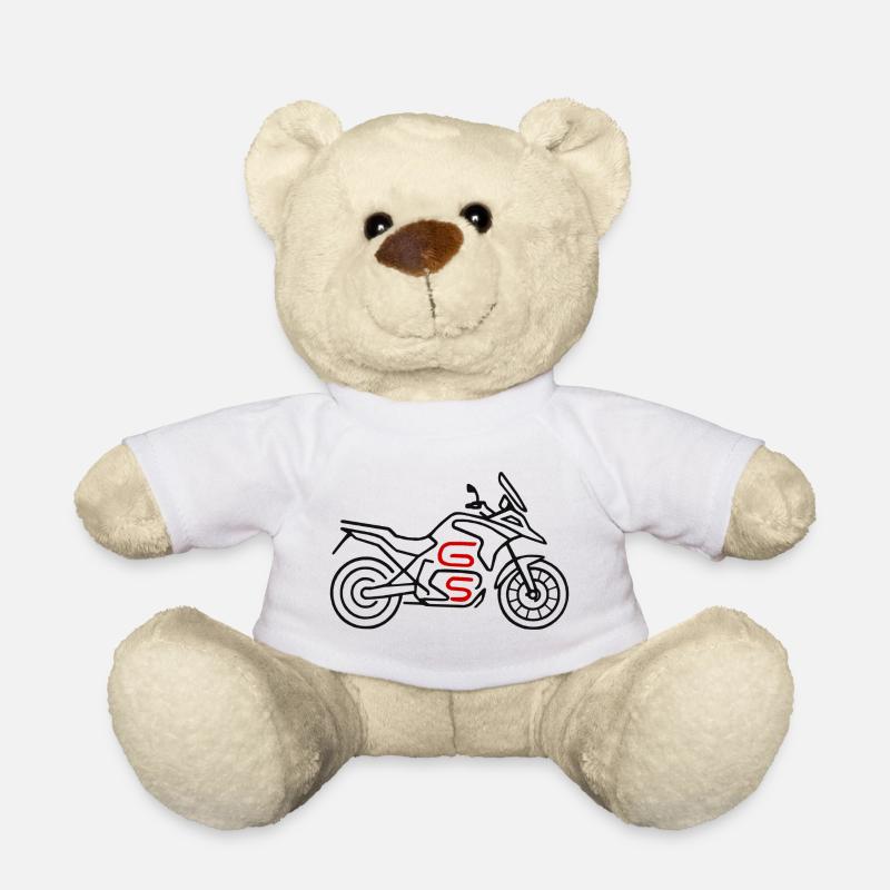 Motorrad GS schwarz rot - Teddy - Weiß