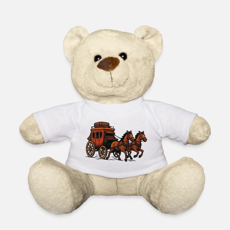 Scène de calèche - Nounours - blanc