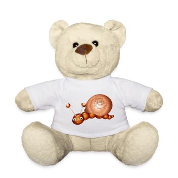 Cute Chestnut Snail – Childhood & Crafting Fun - Teddy Bear - white - Front