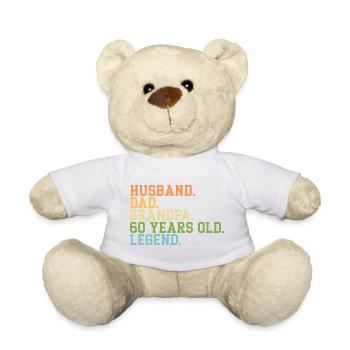 Husband Dad Grandpa 65 Years Old Legend - Teddy Bear - white - Front