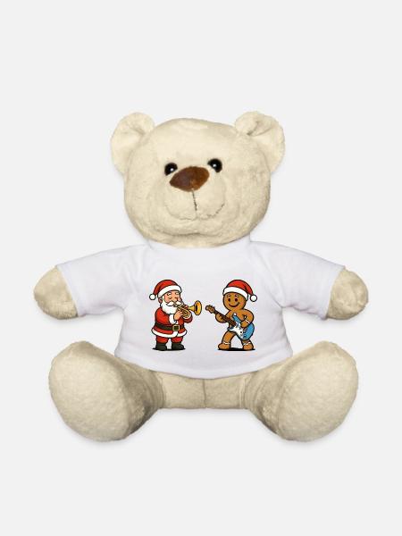 Weihnachtsmusik-Duett Santa Musiker - Teddy - Weiß