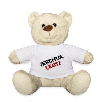 Jeschua lebt schwarz-rot - Teddy - Weiß - Vorne