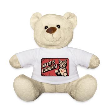 Meine Katze ist Kommunistin - Lustige Katze PropagandaT-Shirt - Teddy - Weiß - Vorne