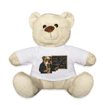 Professor Bulldog Teaching Math Science Chalkboard - Teddy Bear - white - Front