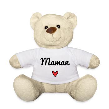 MOM. MOTHER'S DAY. HEART. FEAST. HAPPY BIRTHDAY - Teddy Bear - white - Front