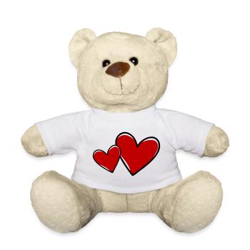 Coeurs Symbole Amour - Nounours - blanc - Devant