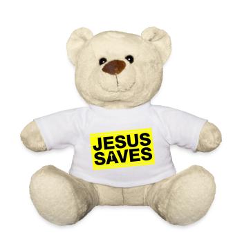Jesus Rettet Spruch Christlich - Teddy - Weiß - Vorne