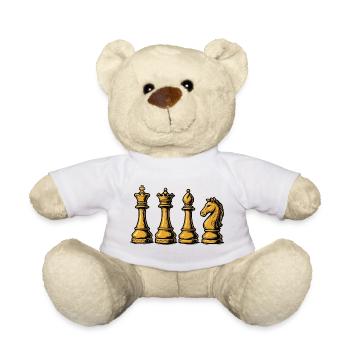 Königliche Schachfiguren Vintage - Teddy - Weiß - Vorne
