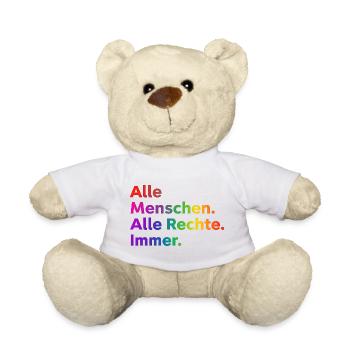 All People All Rights Always Statement - Teddy Bear - white - Front