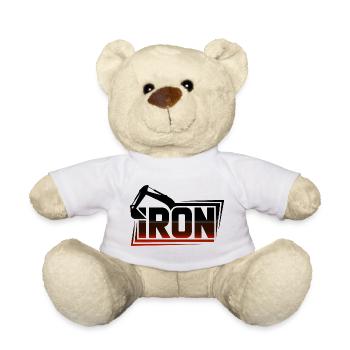 Crimson Gradient Bold Wordmark with Frame - Teddy Bear - white - Front