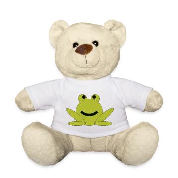 Cheerful Frog Cartoon - Teddy Bear - white - Front