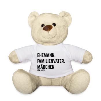 Mari Homme de famille Fille pour tout (Noir) - Nounours - blanc - Devant