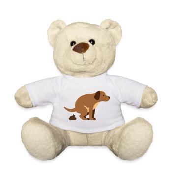 Dessin animé du petit chien brun - Nounours - blanc - Devant