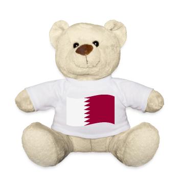 Qatar flag - Teddy Bear - white - Front