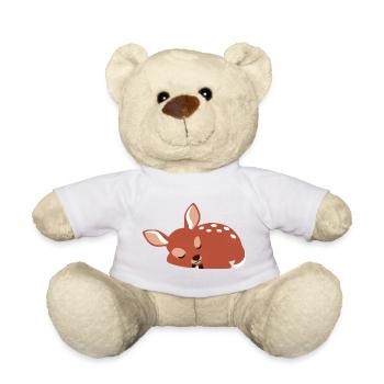 Style minimaliste mignon faon endormi - Nounours - blanc - Devant