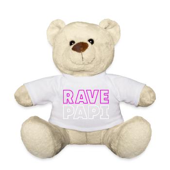 Rave Dad Techno House Electro Festival Hardstyle - Nounours - blanc - Devant