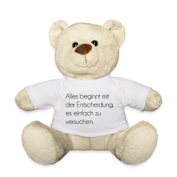 Motivierender Spruch  - Teddy - Weiß - Vorne