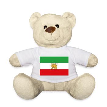 Löwen-und-Sonnen-Flagge des Iran Historisch - Teddy - Weiß - Vorne