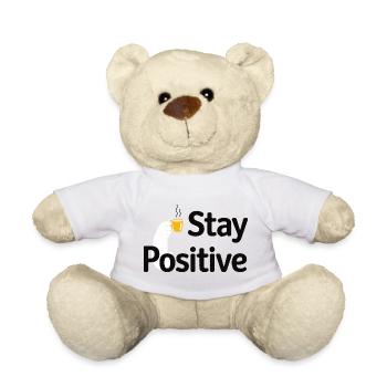 Stay Positive Kaffeetasse - Teddy - Weiß - Vorne