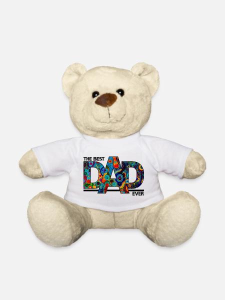 Le meilleur papa de tous les temps - Typographie colorée et audacieuse - Nounours - blanc