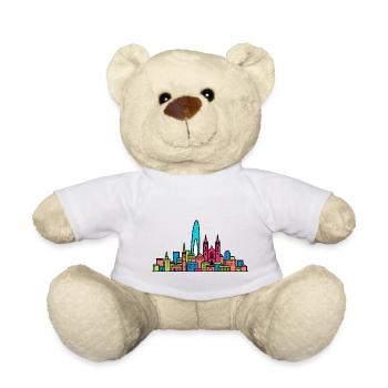 Geneva City Skyline Jet d'Eau Moderne Kunst - Teddy - Weiß - Vorne