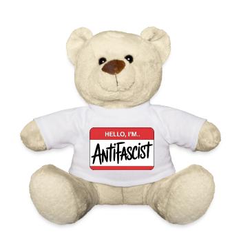 Hello I'm Antifascist - Antifa Tee - Teddy - Weiß - Vorne