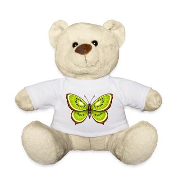 Kiwi butterfly – fruit meets fantasy - Teddy Bear - white - Front