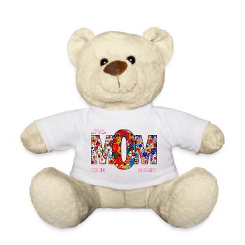 MOM Love Care Magic Floral Design - Teddy Bear - white - Front