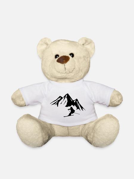 Mountains Skiers - Teddy Bear - white