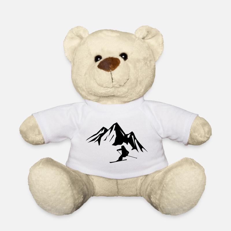 Mountains Skiers - Teddy Bear - white