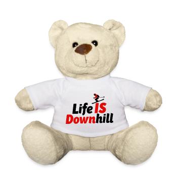 Life is Downhill Skifahren Wintersport Berge - Teddy - Weiß - Vorne