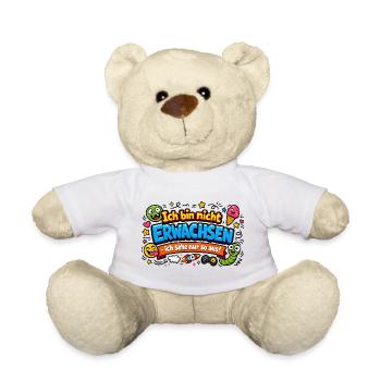 Ich bin nicht erwachsen Spruch Cartoon - Teddy - Weiß - Vorne