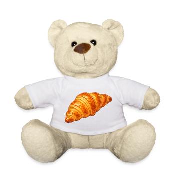Illustration de croissant pâtisserie dorée - Nounours - blanc - Devant