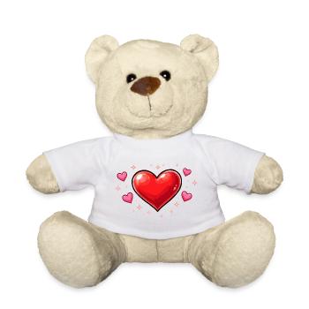 Glitzer Herzliebe Muster - Teddy - Weiß - Vorne