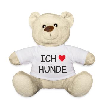 Ich ❤️ Hunde – Süßes Hundeliebe Textdesign - Teddy - Weiß - Vorne