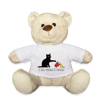 T-shirt humoristique de chat pour propriétaires de chats - Nounours - blanc - Devant