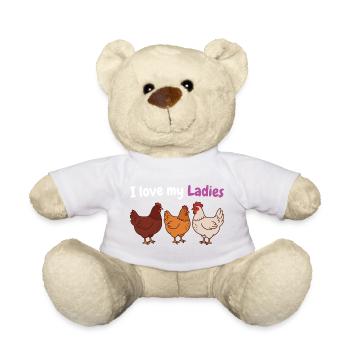 Chicken Humor Shirt for Chicken Keeper - Teddy Bear - white - Front