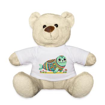 Süße Robbe Mandala - Teddy - Weiß - Vorne