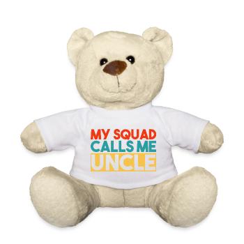 Mein Team nennt mich Onkel Bold Retro Typography Art - Teddy - Weiß - Vorne