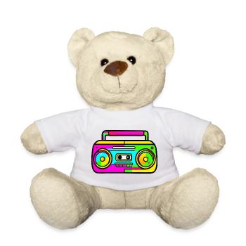 Neon Boombox Retro Pop Art - Teddy - Weiß - Vorne