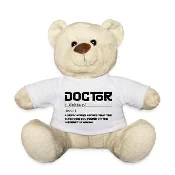 Définition Drôle Médecin - Humour Docteur - Nounours - blanc - Devant