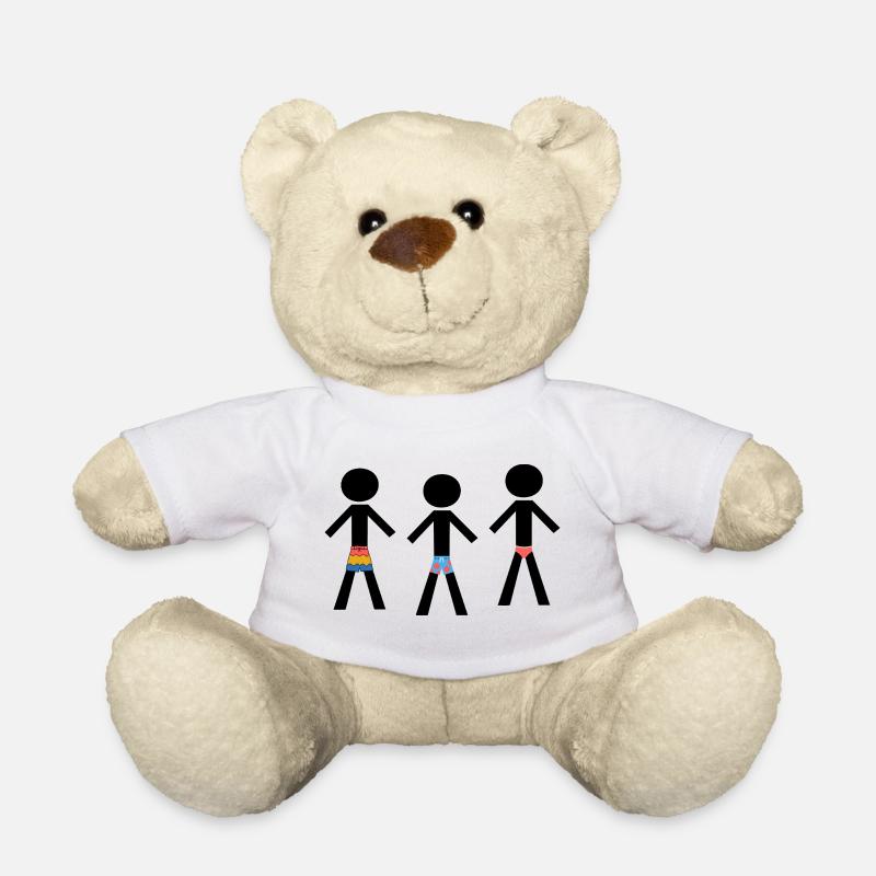 Beach Ready - Three well-dressed men - Teddy Bear - white