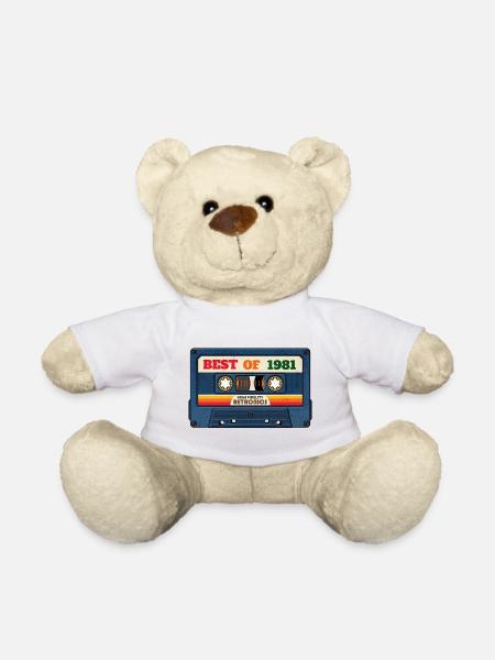 Best of 1981 – Retro Mixtape in Vintage Look - Teddy Bear - white