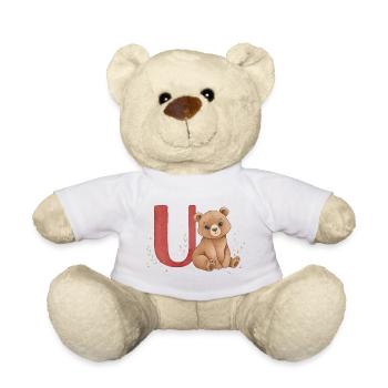Bear with letter U - Teddy Bear - white - Front